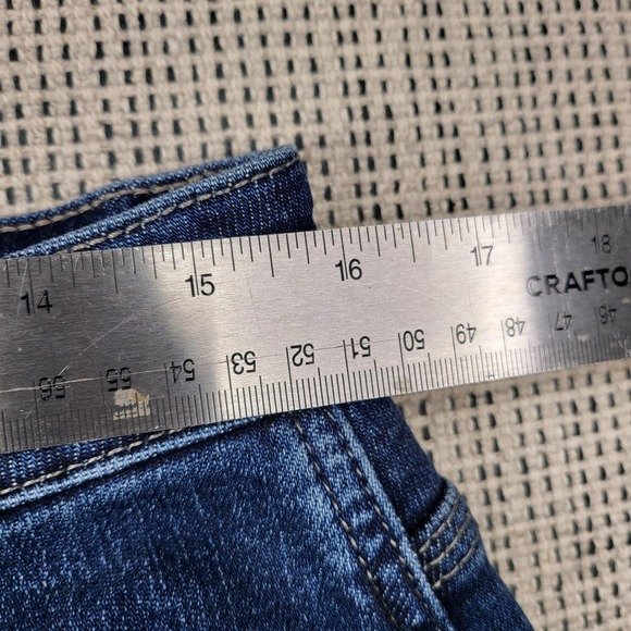 Judy Blue Jeans Womens 14W Blue High Rise Cropped Straight Raw Hem Denim - Picture 6 of 10